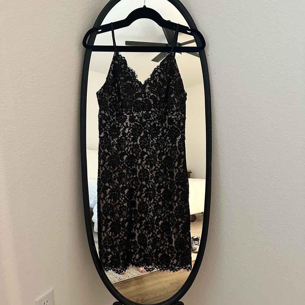 Express Black Lace Spaghetti Strap Dress
